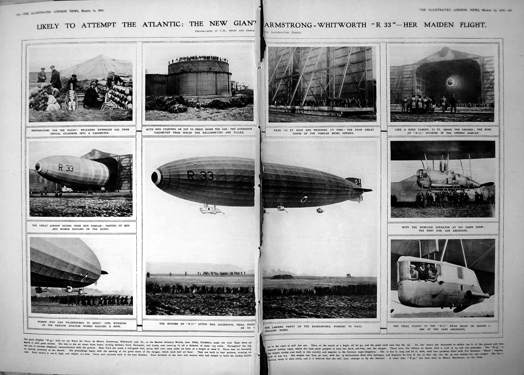Old Damaged New Armstrong-Whitworth To Attempt Atlantic Flight 1919 20th