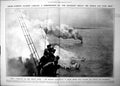 Antique Old Print Submarine Sighted Ship Drops Smoke Floats As Screen 1919