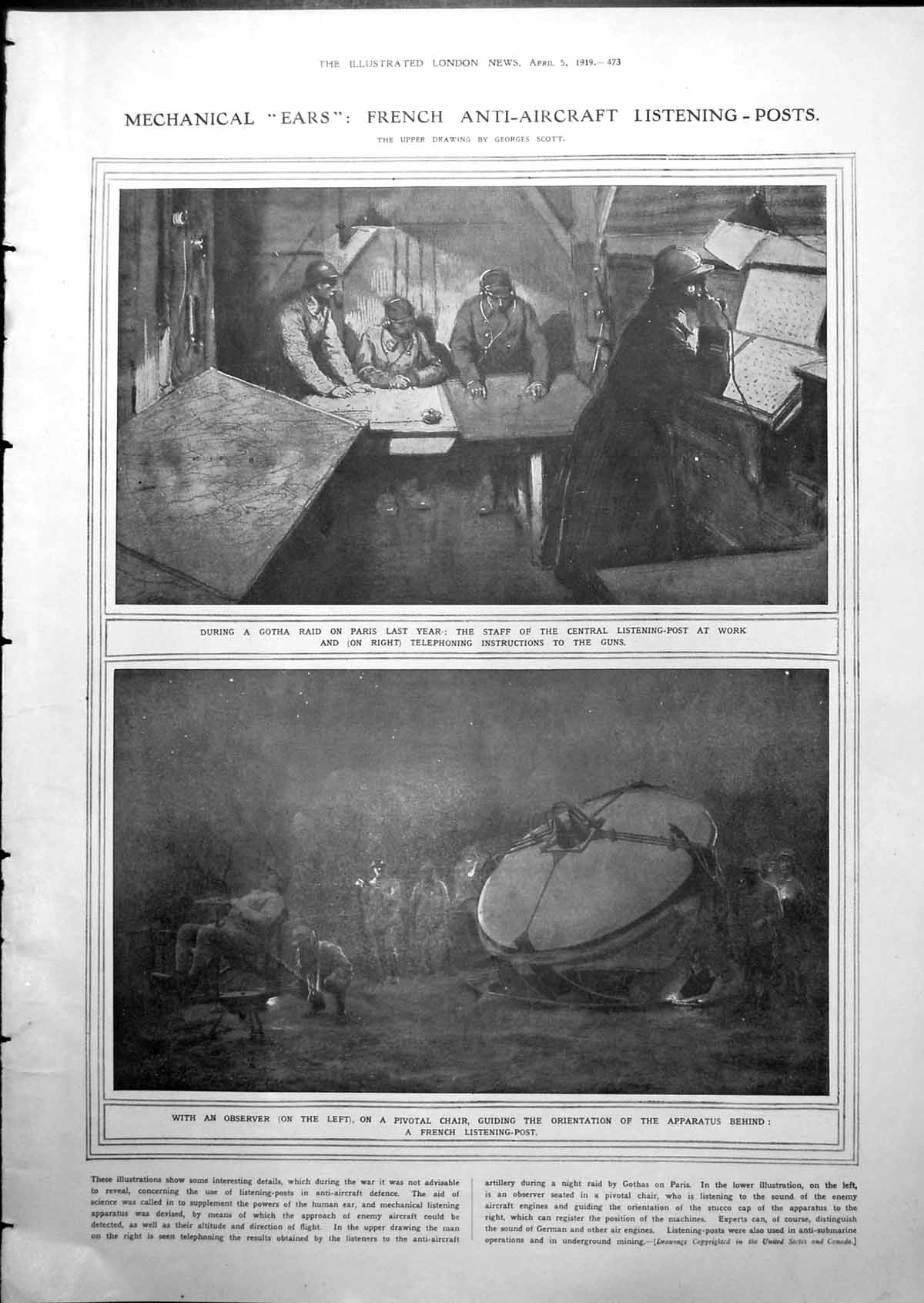 Old French Anti-Aircraft Listening Posts Lady'S Grand National 1919 20th