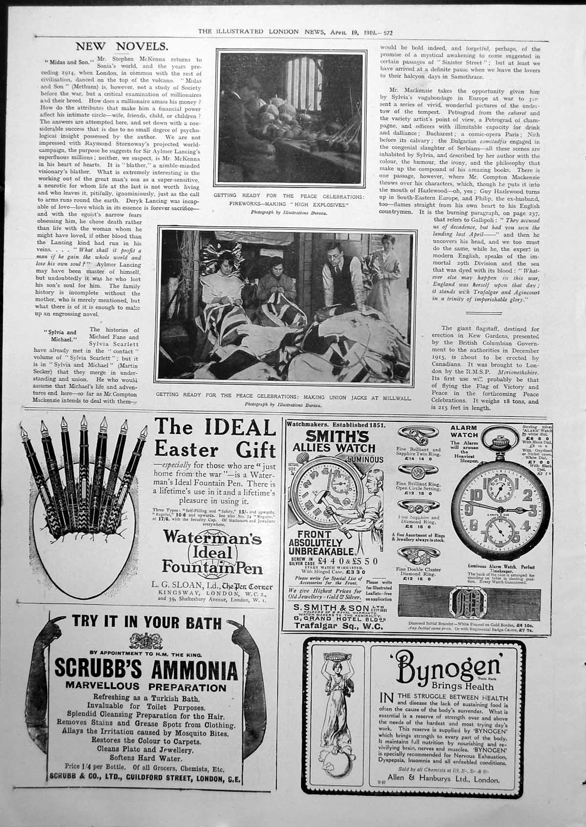 Old Print Peace Celebrationas Making Fireworks Union Jacks Millwall 1919 20th
