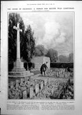Old Print Cross Sacrifice British War Cemetery Davidovitch Trotsky 1919 20th