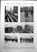 Antique Print Dominions March Springboks Australians Canadians London 1919 20th