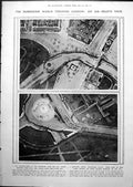 Antique Old Print Dominions March London Air View King And His Generals 1919