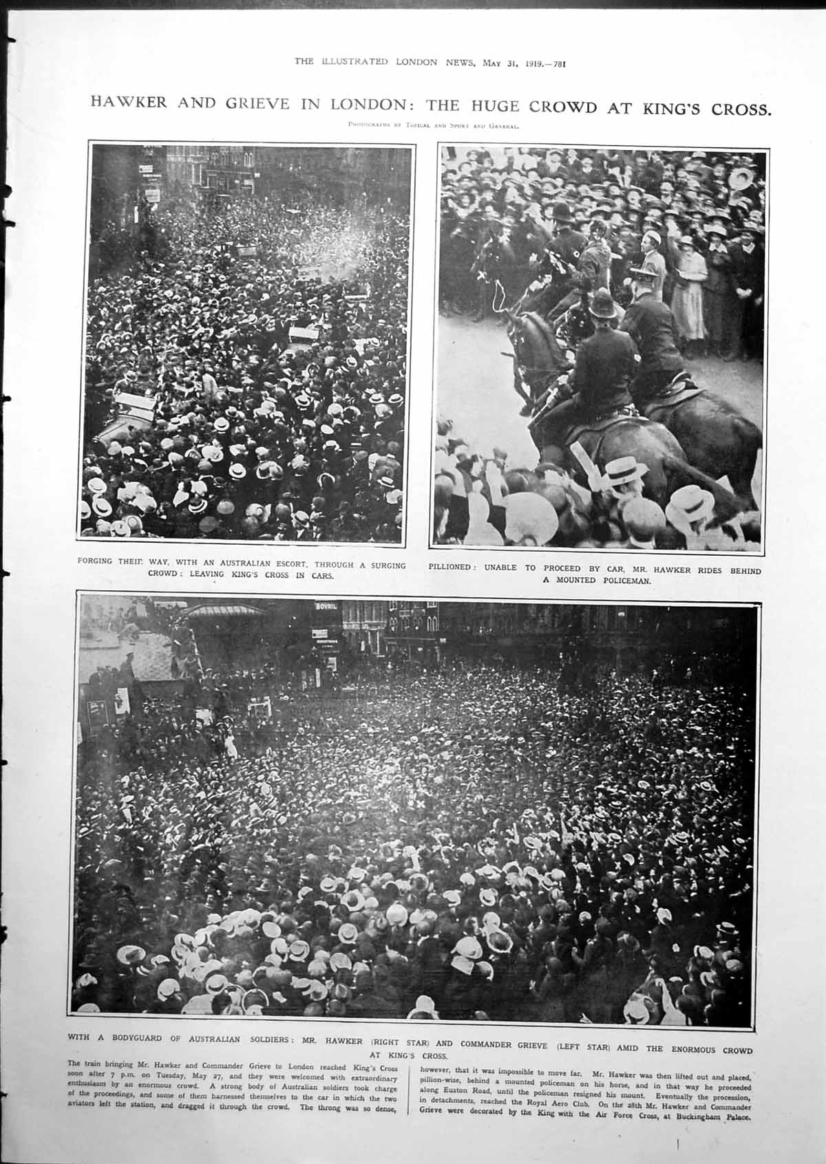 Old Hawker Grieve London King'S Cross Royal Visitors Sheffield 1919 20th