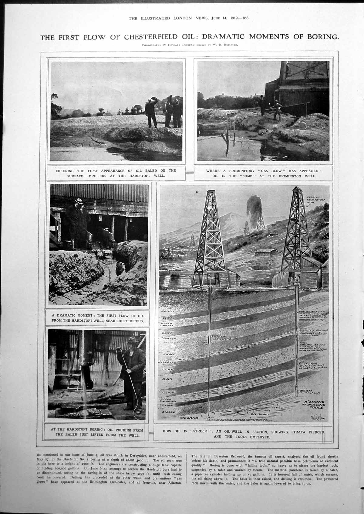 Old Print Chesterfield Oil Boring R34 Airship Conference St Germain 1919