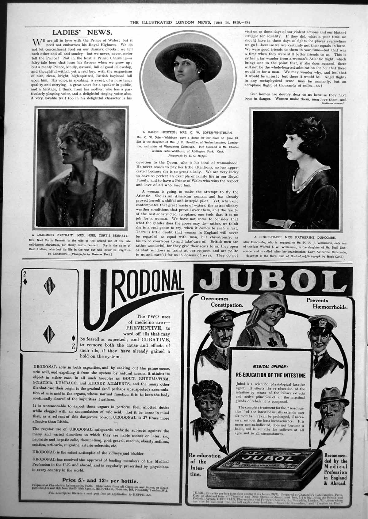 Antique Print Noel Curtis Bennett Cw Sofer-Whitburn Katherine Duncombe 1919
