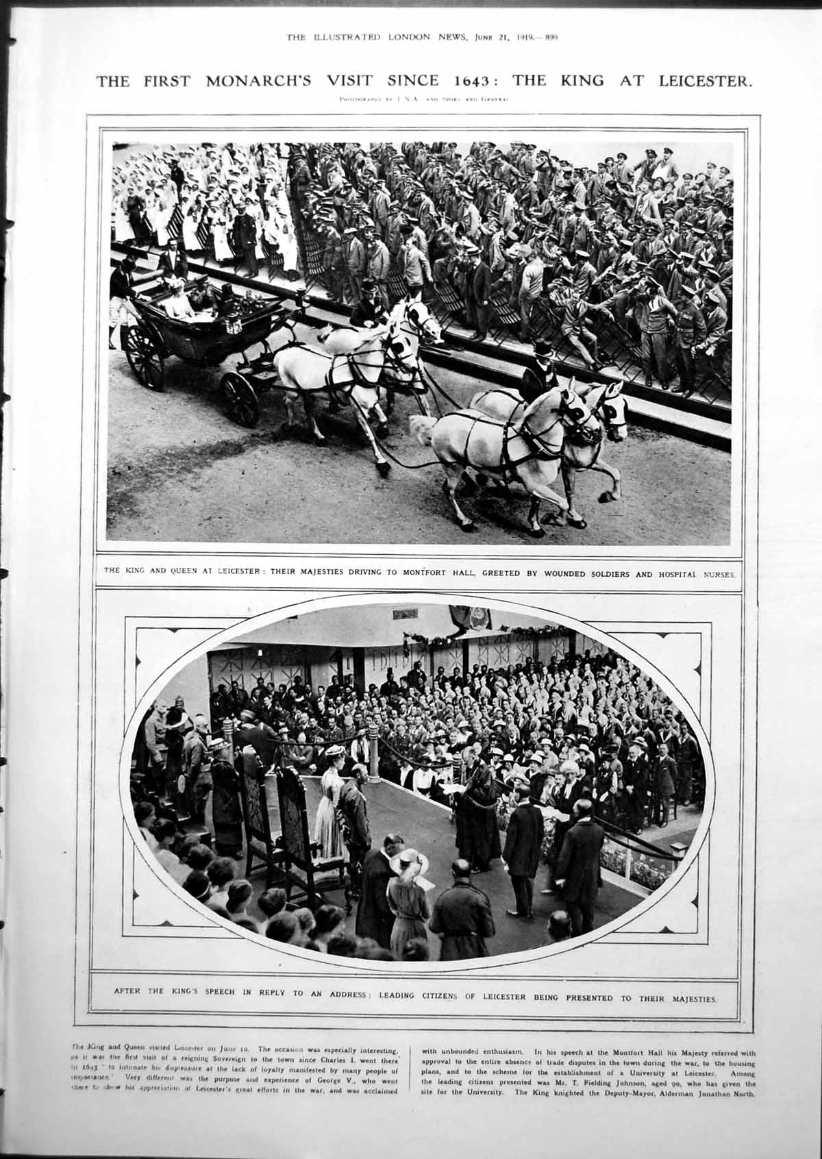 Antique Print King Queen Leicester Carriage Buc Railway Bridge Turkey 1919