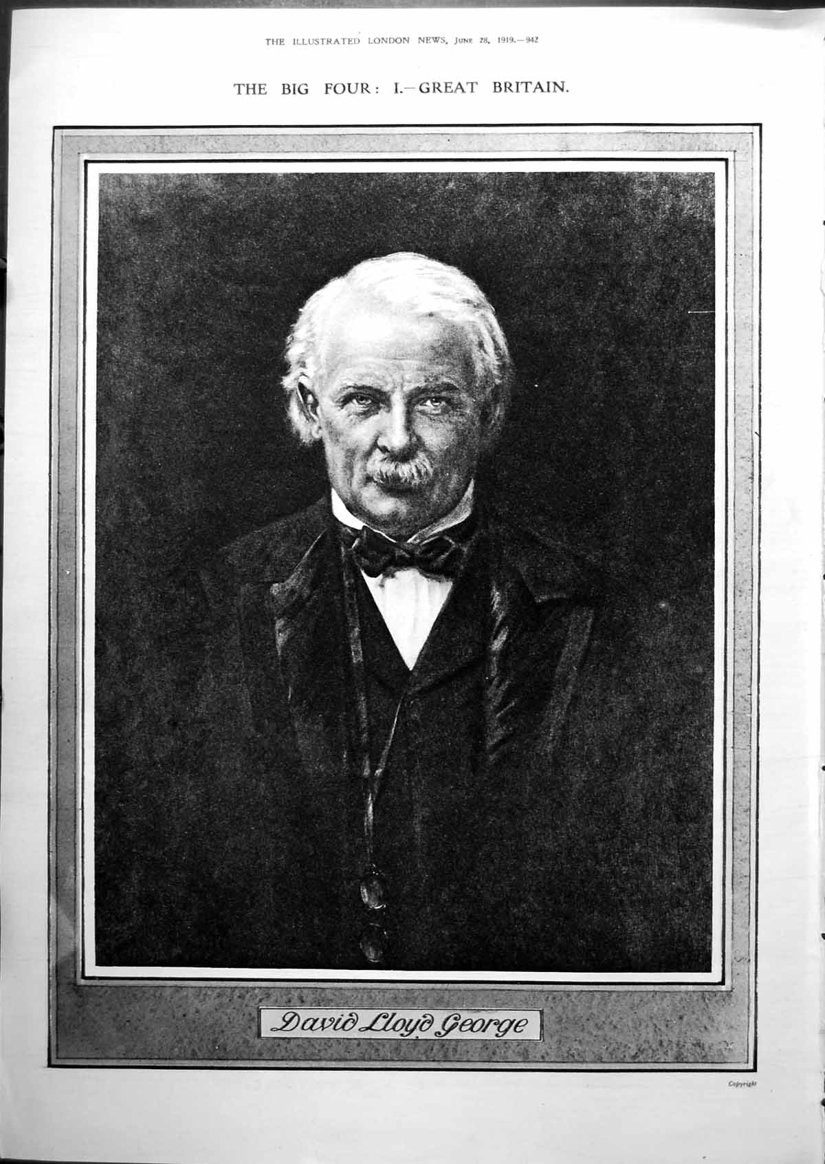 Antique Old Print David Lloyd George Allies Germans Meeting Conclave 1919 20th