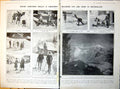 Antique Print Damaged Curling Skiing Swiss Alps French Cave-Dwellers 1921 0 20th