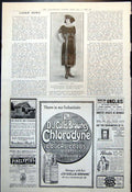 Old Print Ladies News Bridge Party Frock Arabesque Scroll Embroidery 1921 20th