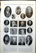 Antique Print New Years Honours List Portraits Earthquakes World Maps 1921 0