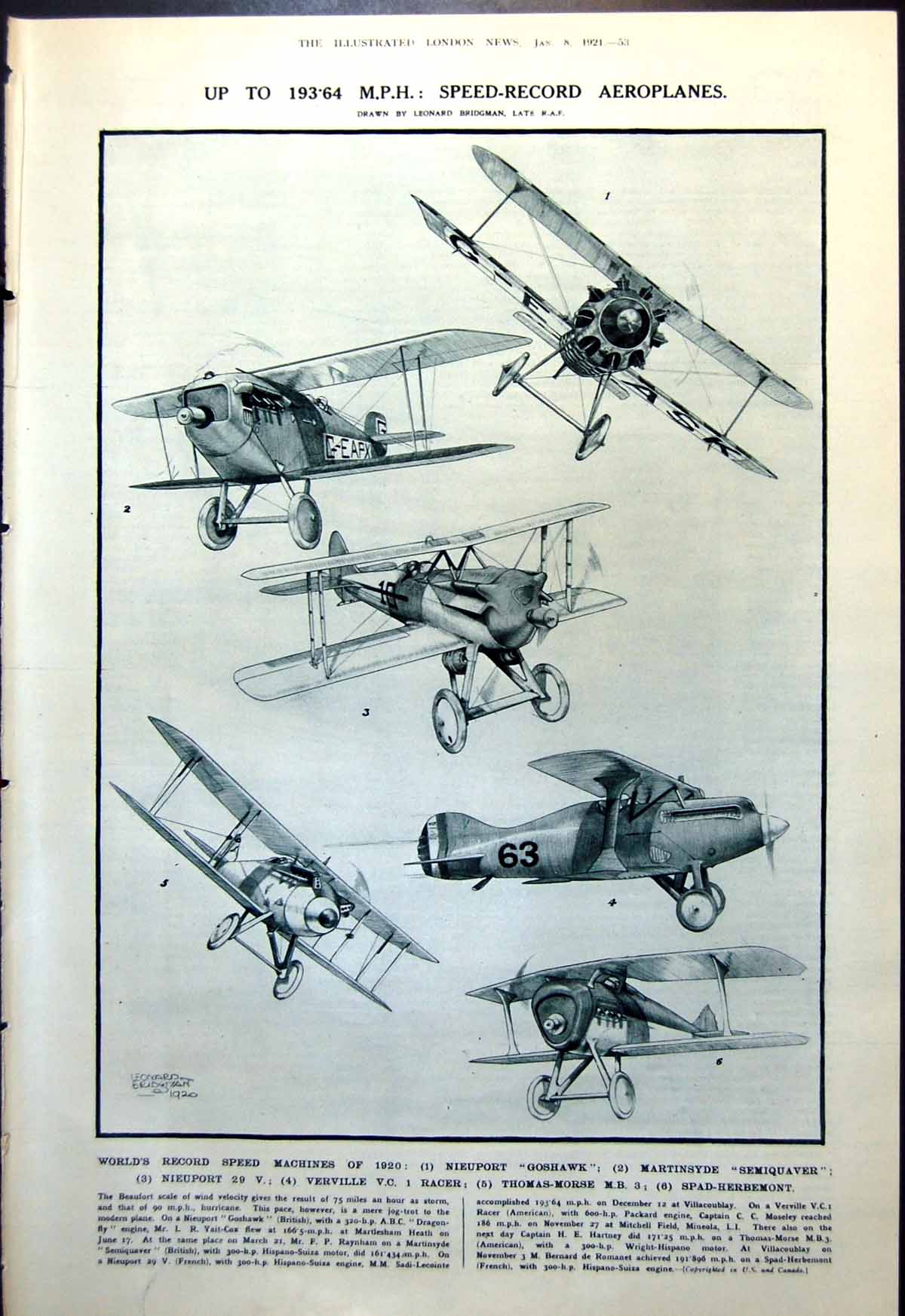 Old Print Speed Record Aeroplanes King Constantine'S Return Athens 1921 0 20th