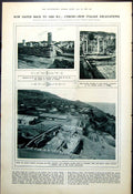 Antique Print Italian Excavations Cyrene Temple Jupiter Statues Found 1921 0