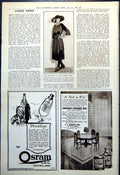 Antique Old Print Ladies News Popular Chemise Frock Arabesque Embroidery 1921