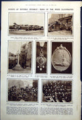 Old Print German Submarine Washed Ashore Fighting Fiume D'Annunzio 1921 20th
