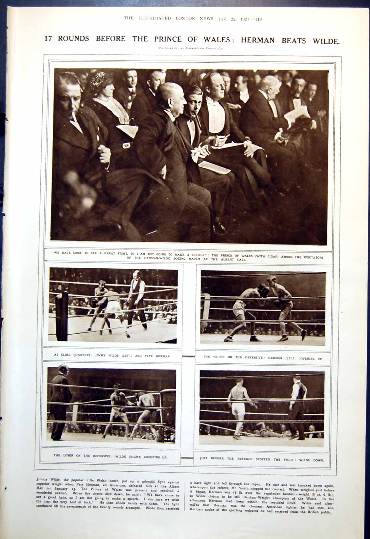 Old Prince Wales Herman Beats Wilde Boxing Ladies News Suit Cloak 1921 20th