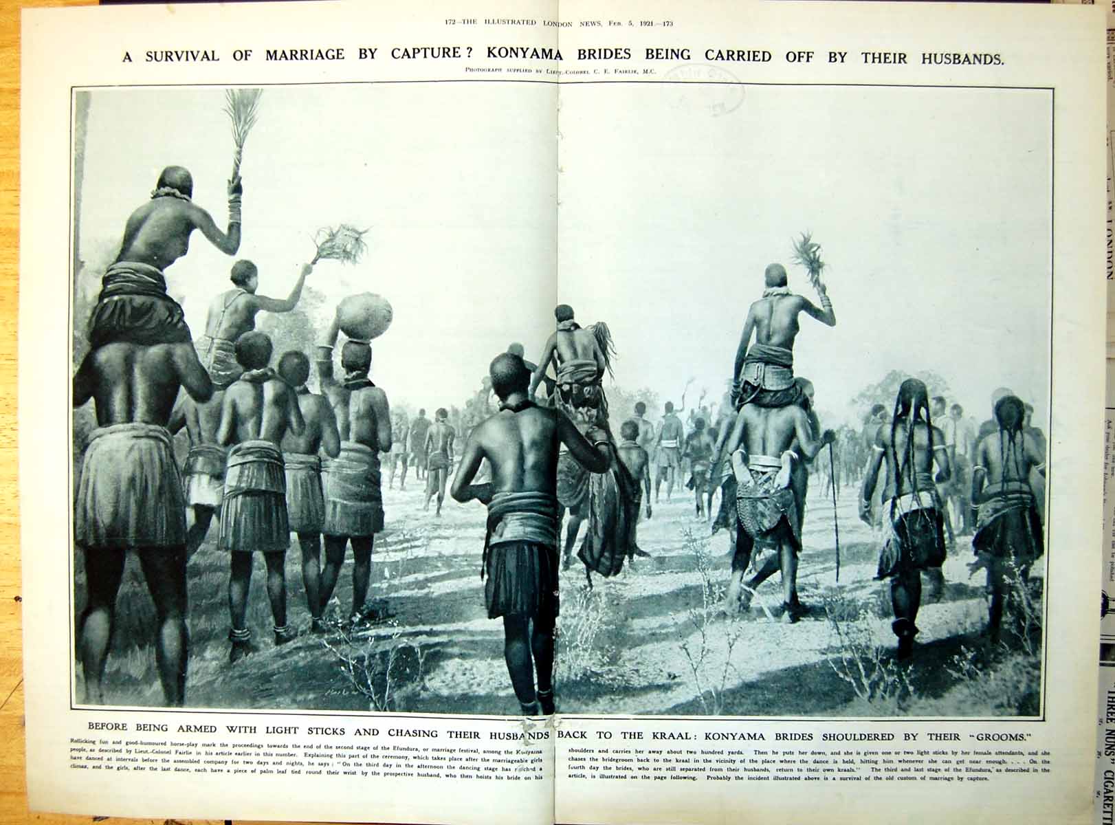 Old Print Survival Marriage By Capture Konyama Brides Carried Away 1921 20th