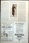 Antique Old Print Ladies News Dress The Moment Black Silk Embroidered 1921 20th
