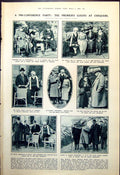 Antique Print Premier'S Guests Chequers Smart Afternoon Frock Ruffles 1921