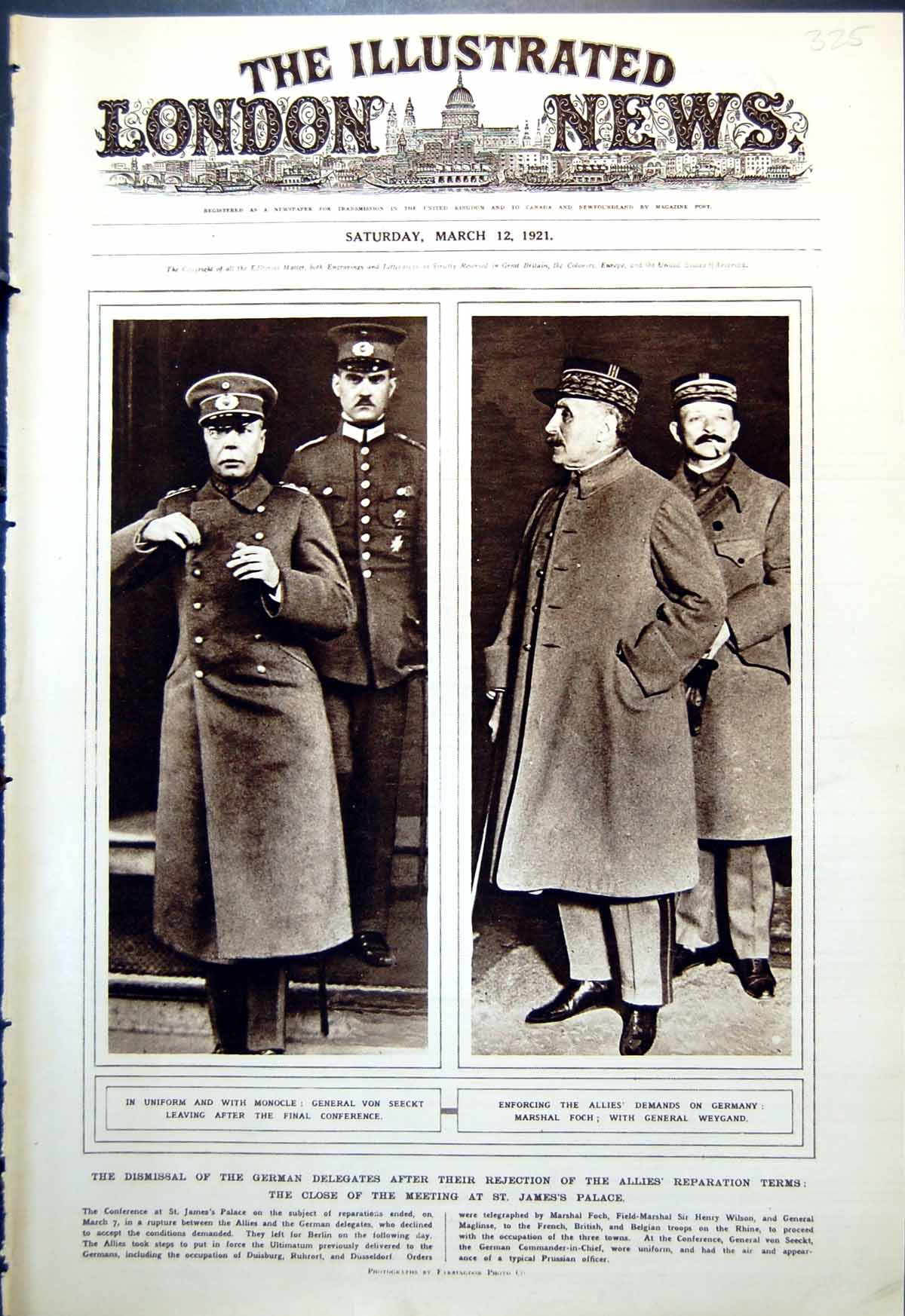 Antique Print Von Seeckt Marshal Foch Rosita Forbes Portrait Explorer 1921