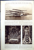 Antique Print Caprione Seaplane Holy House Loreto Sibelius M De Caro 1921 20th