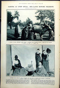 Antique Old Print Bunyoro Uganda White Clayed Faces Cow Milking Sacred 1921