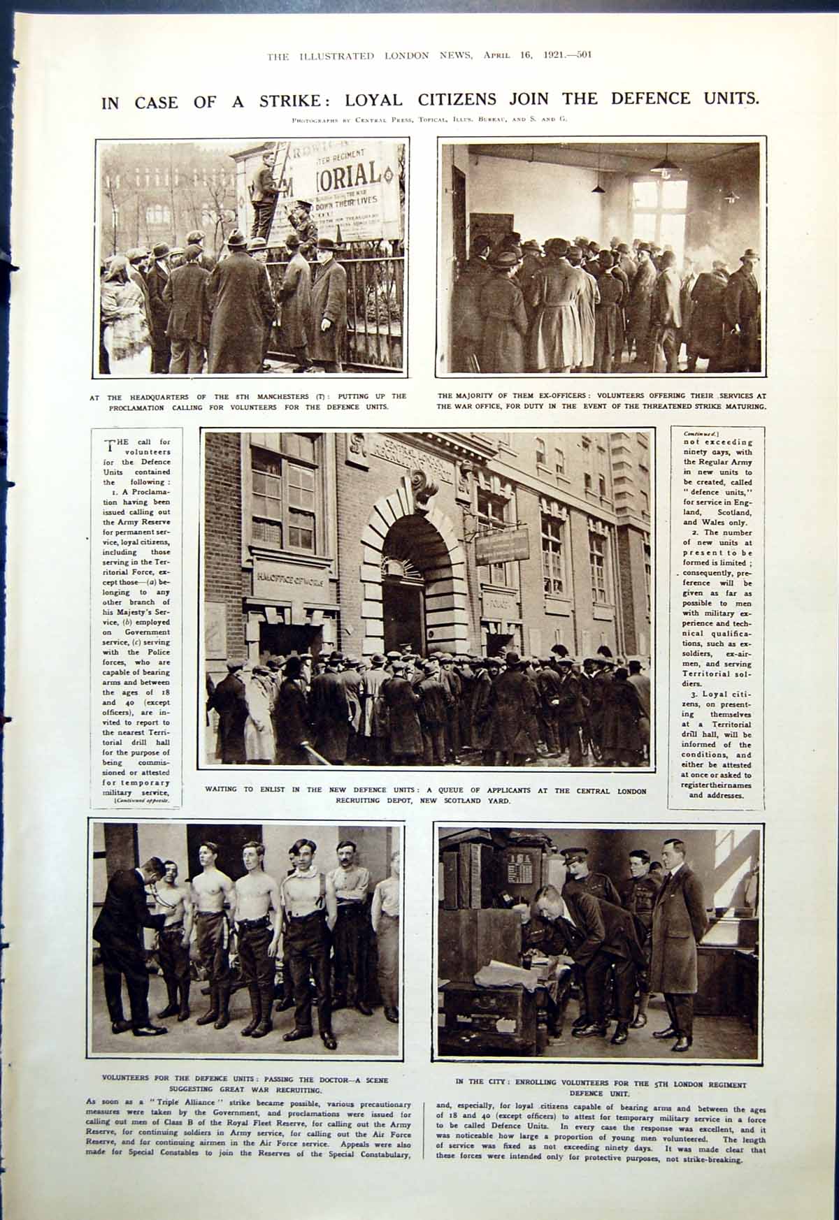 Old Citizens Join Defence Units In Case Strike Pit Ponies Daylight 1921 20th