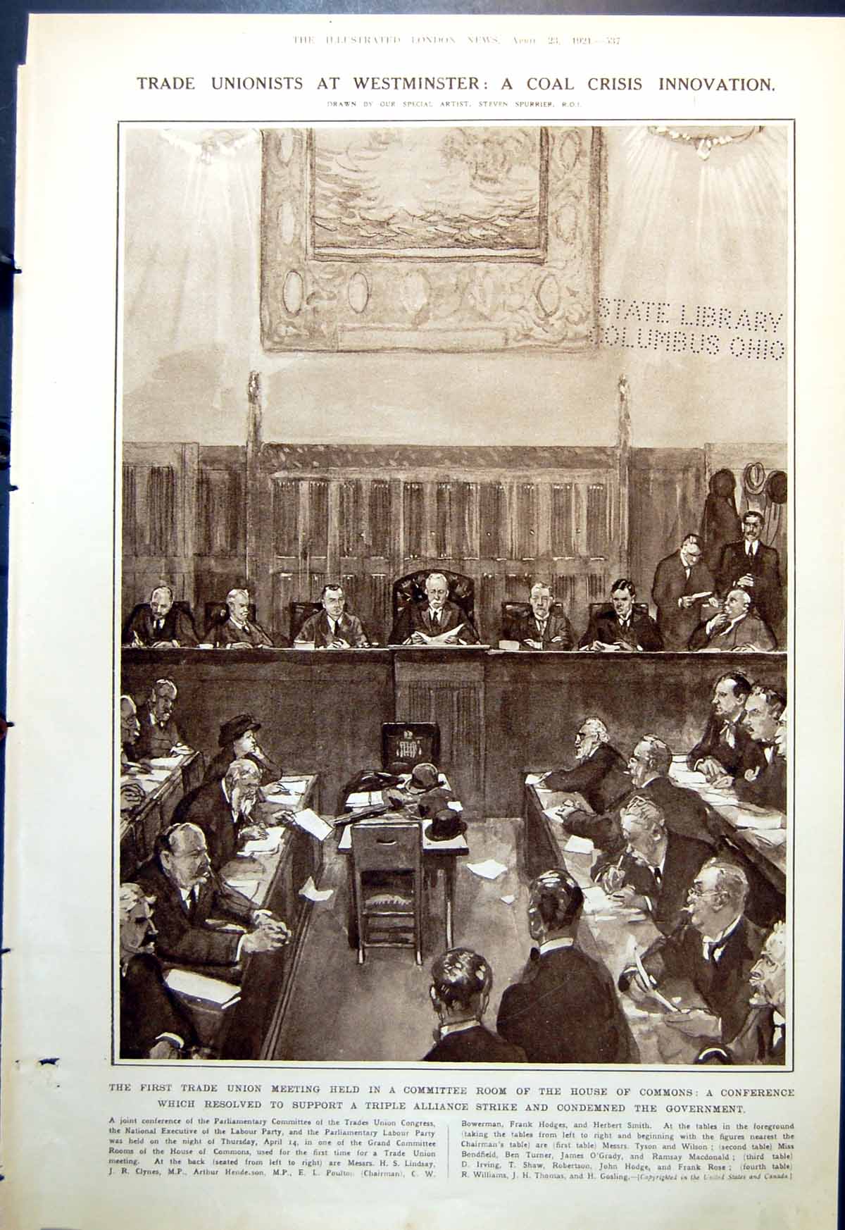 Old Trade Unionists Westminster Coal Crisis German C15Th Shields 1921