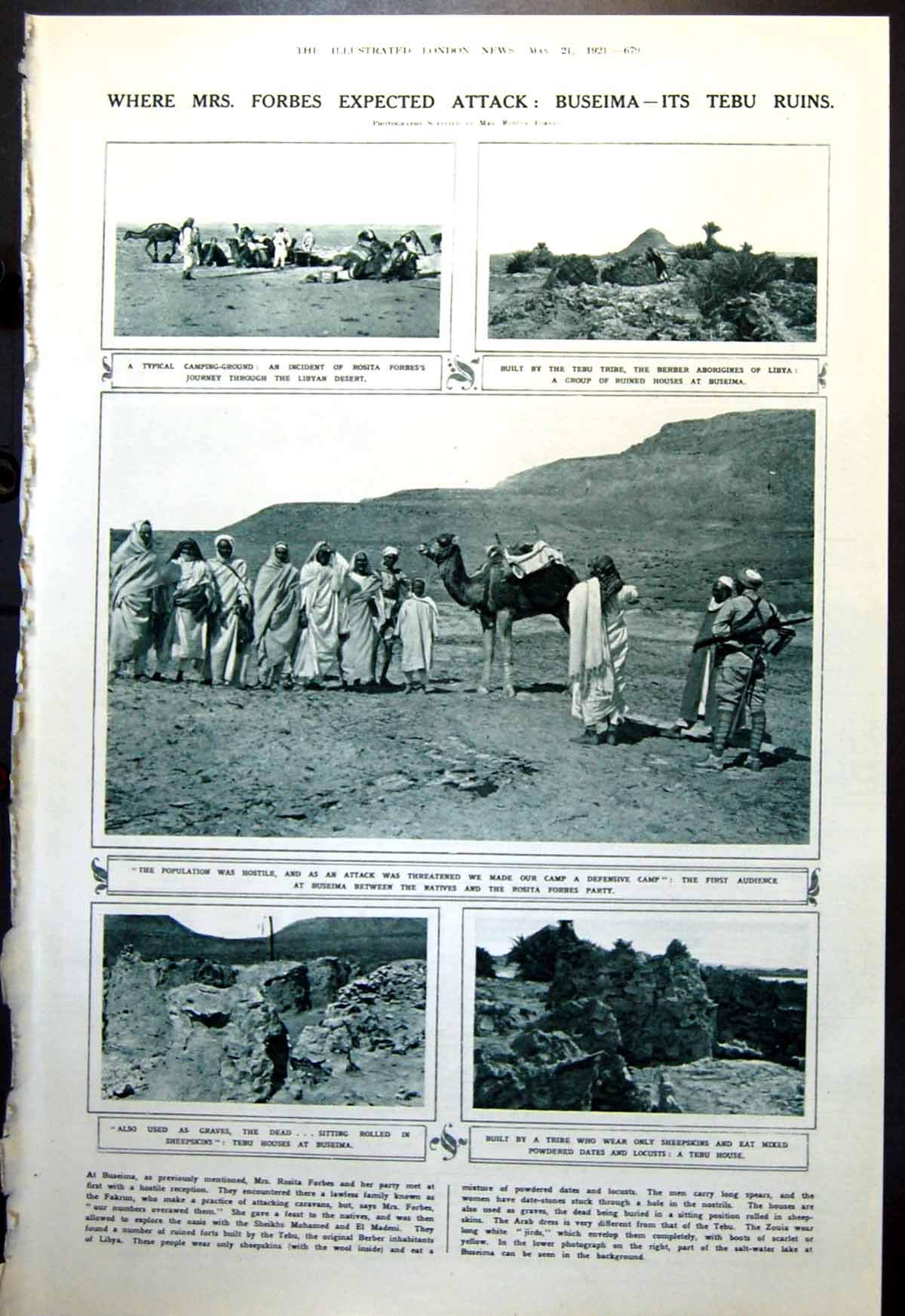 Old Rosita Forbes Buseima Tebu Ruins Camels Hillock Meals Apart 1921 20th