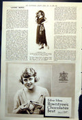 Antique Old Print Ladies News Restaurant Gown Black Satin Trimmed Lace 1921
