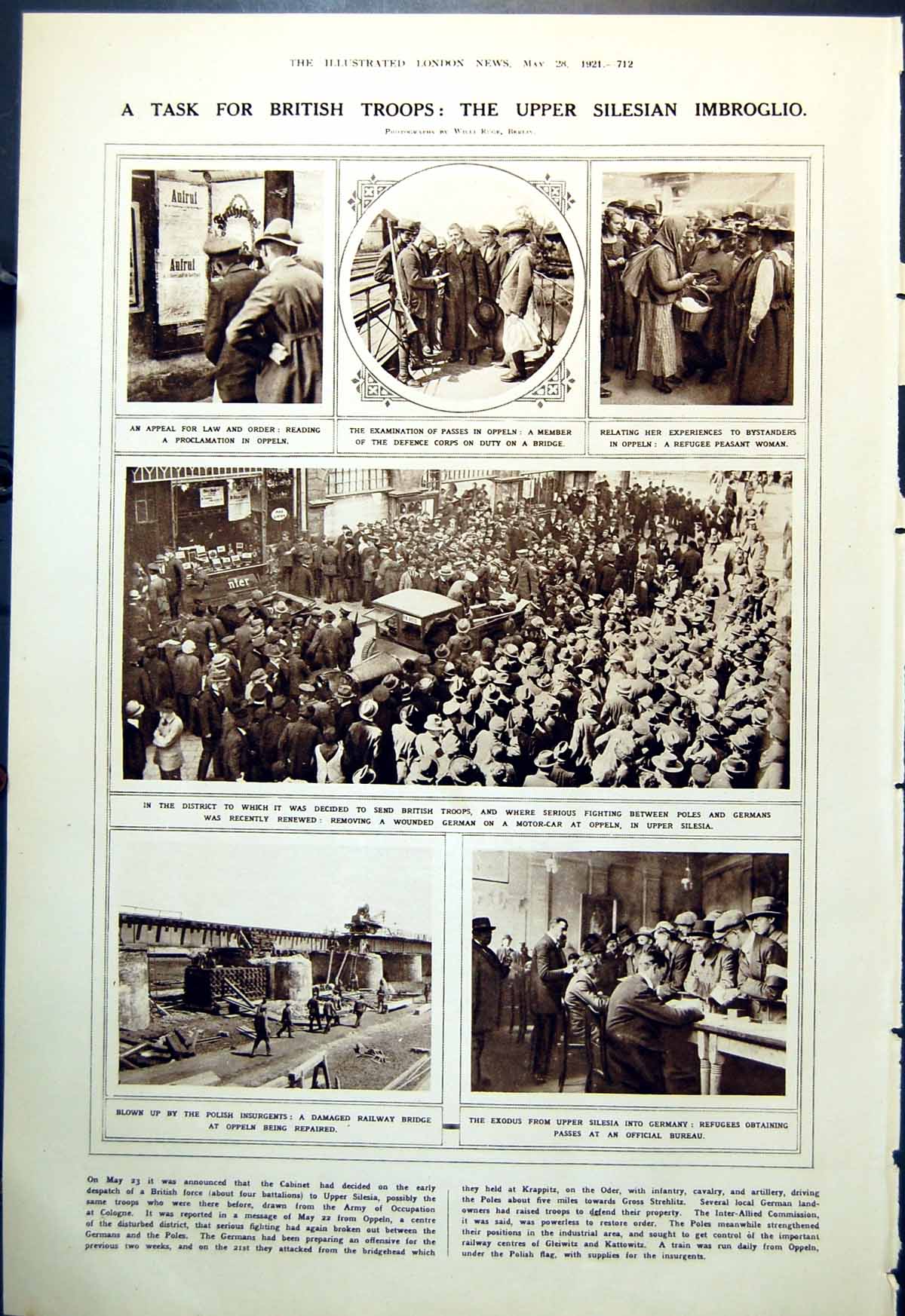 Old Upper Silesia Appeal Law Order British Troops Railway Bridge 1921 20th