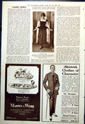 Antique Print Ladies News Dinner Dress Extended Hipline Chantilly Lace 1921