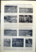 Old Print Amateur Golf Champion Wi Hunter Yankee Court King Arthur 1921 20th
