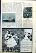 Antique Old Print Model Japanese Battleship Kashima Dunchurch Thurlaston 1921