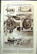 Antique Old Print Oil Burning Systems V Coal Art In Sale Room Akhenaten 1921