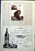 Old Print Launch H.M. Light Cruiser Effingham Anti-Torpedo Blisters 1921 20th