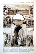 Antique Old Print Tangier Port Market Street Scenes Craterlet On Moon 1921 20th