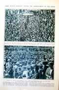 Antique Old Print Mr De Valera Crowds Peace Prayers Shakespeare Country 1921