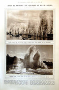 Antique Print Sea-Front Rio De Janeiro Storm Damage King Orry Aground 1921 20th