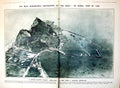 Antique Old Print Damaged The Rock An Aerial View Gibraltar Harbour Town 1921