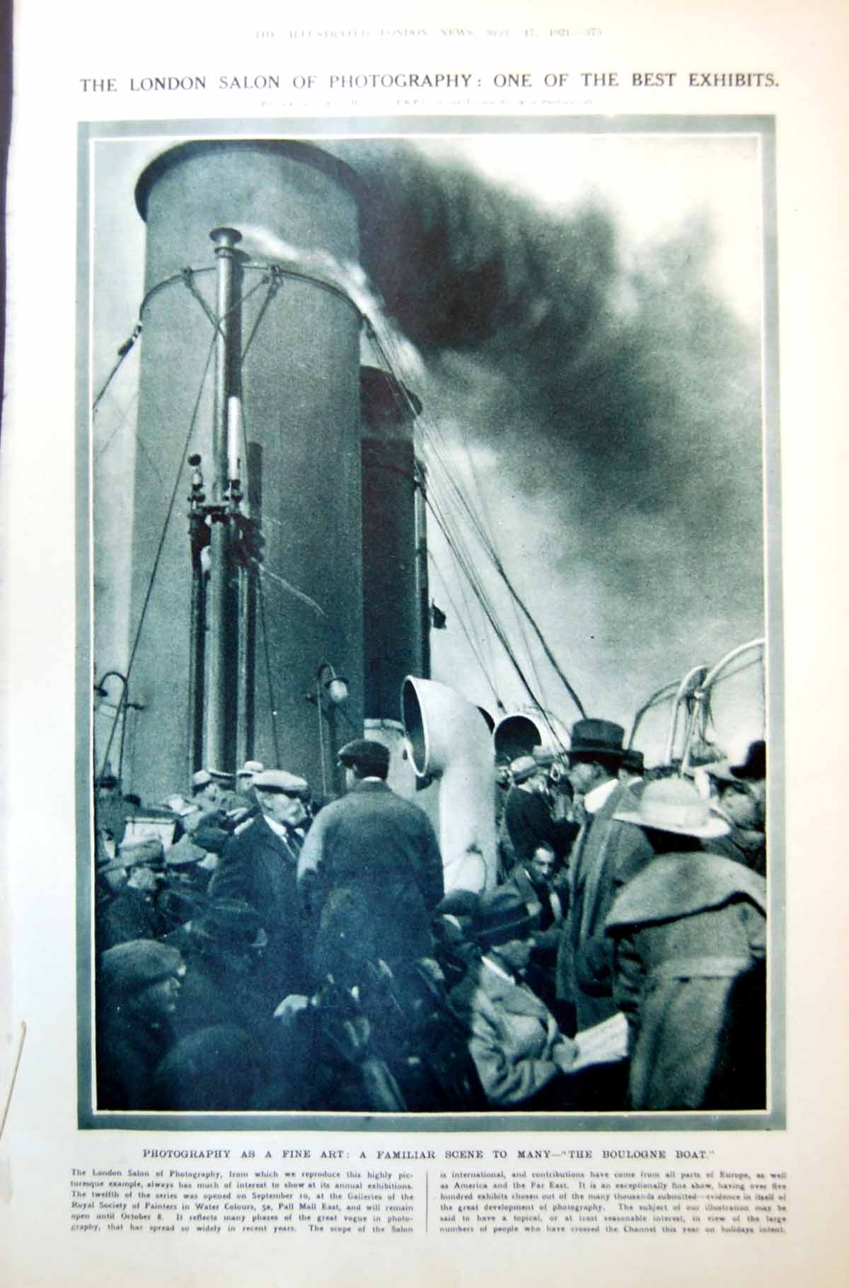 Antique Print Boulogne Boat Photo Art Former Galleries Commerce Moscow 1921
