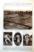 Old Print Lawn Tennis Devonshire Park Eastbourne Quest Tower Bridge 1921 20th