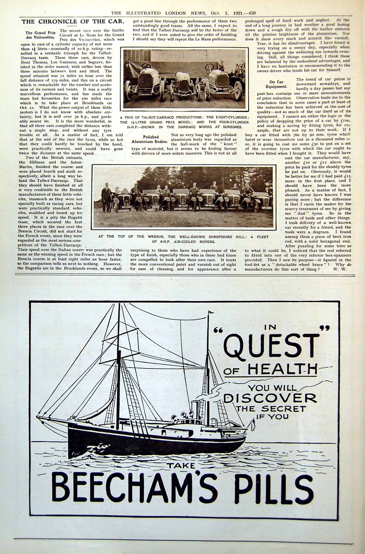 Old PrintModel Darracqs Works Suresnes Rovers Top Shropshire Hill 1921