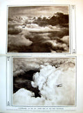 Antique Old Print Damaged Landscapes The Air Views Seen Aeroplane Travel 1921