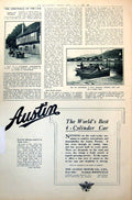 Old Print Sizaire-Berwisck Car Northchurch Wolseley Loch Long Ferry 1921 20th