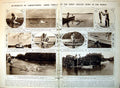 Antique Old Print Damaged Tarpon Fishing Canoe Boat Dolphin Unnamed Fish 1921