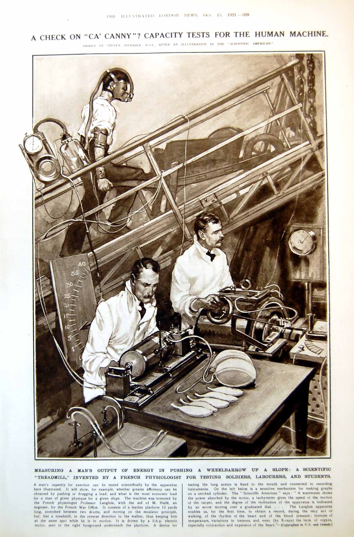 Antique Old Print Scientific Treadmill Energy Women Roman Times Fashion 1921