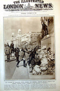 Antique Old Print General Pershing Wreath Cenotaph Whitehall H Wilson 1921 20th