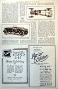 Old Print M Type Vauxhall Plan Chassis Six-Cylinder SunbeamSeater 1921