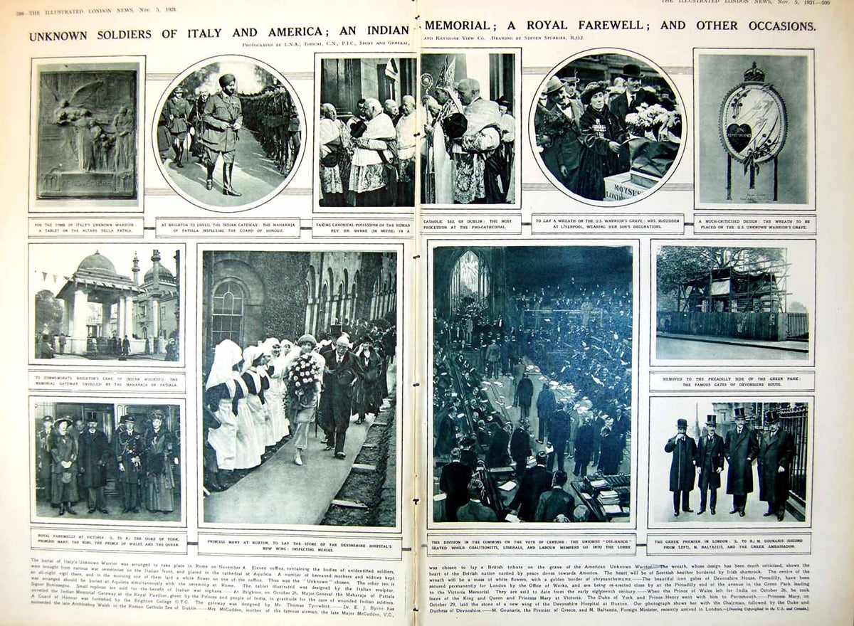 Old Vintage Print Damaged Unknown Siers Italy Roayla Farewell News 1921 20th
